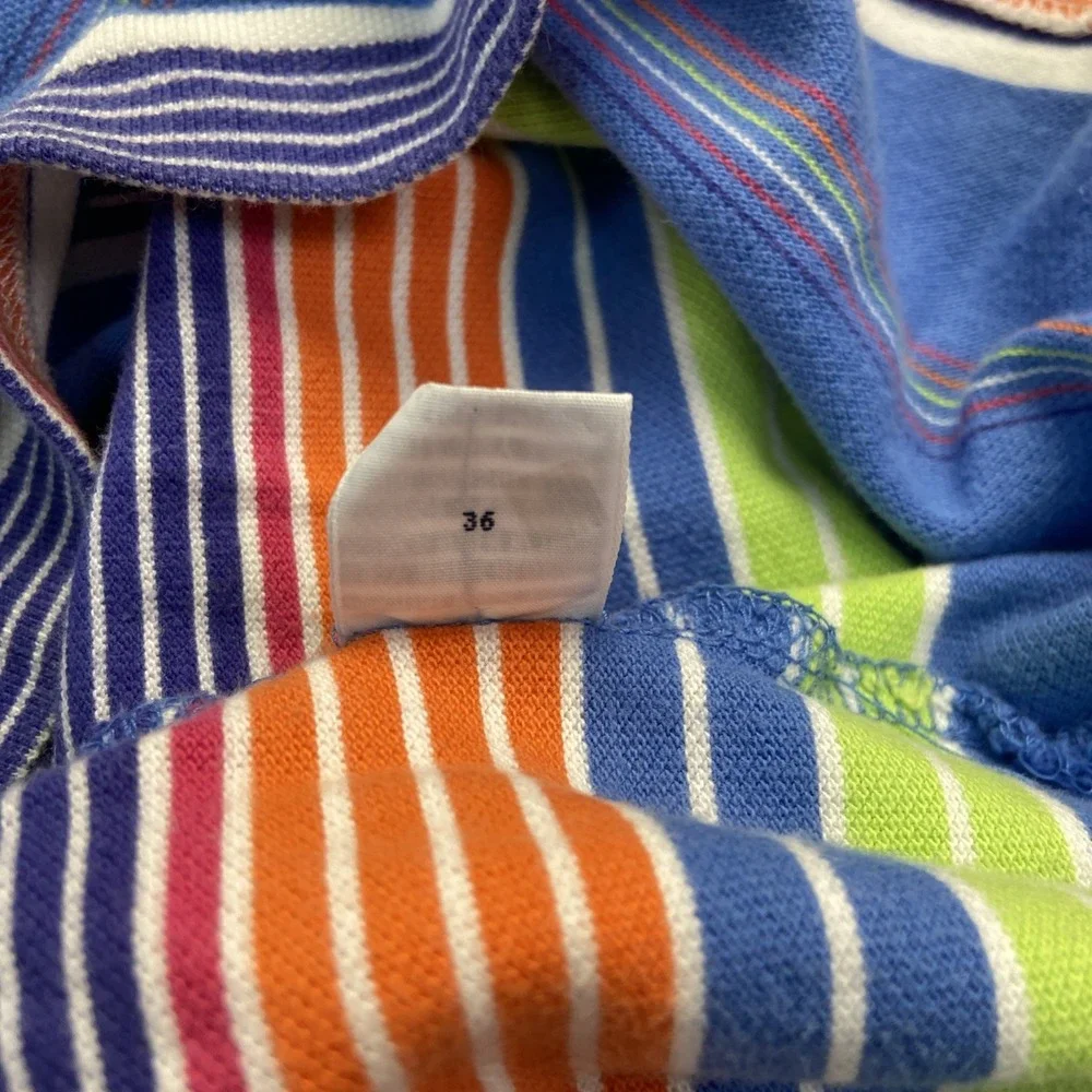 Vintage Polo Ralph Lauren Shirt Mens L Blue Bayadere Striped Cotton 90s Preppy